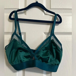 Auden Satin Bralette in Teal Green Size Small